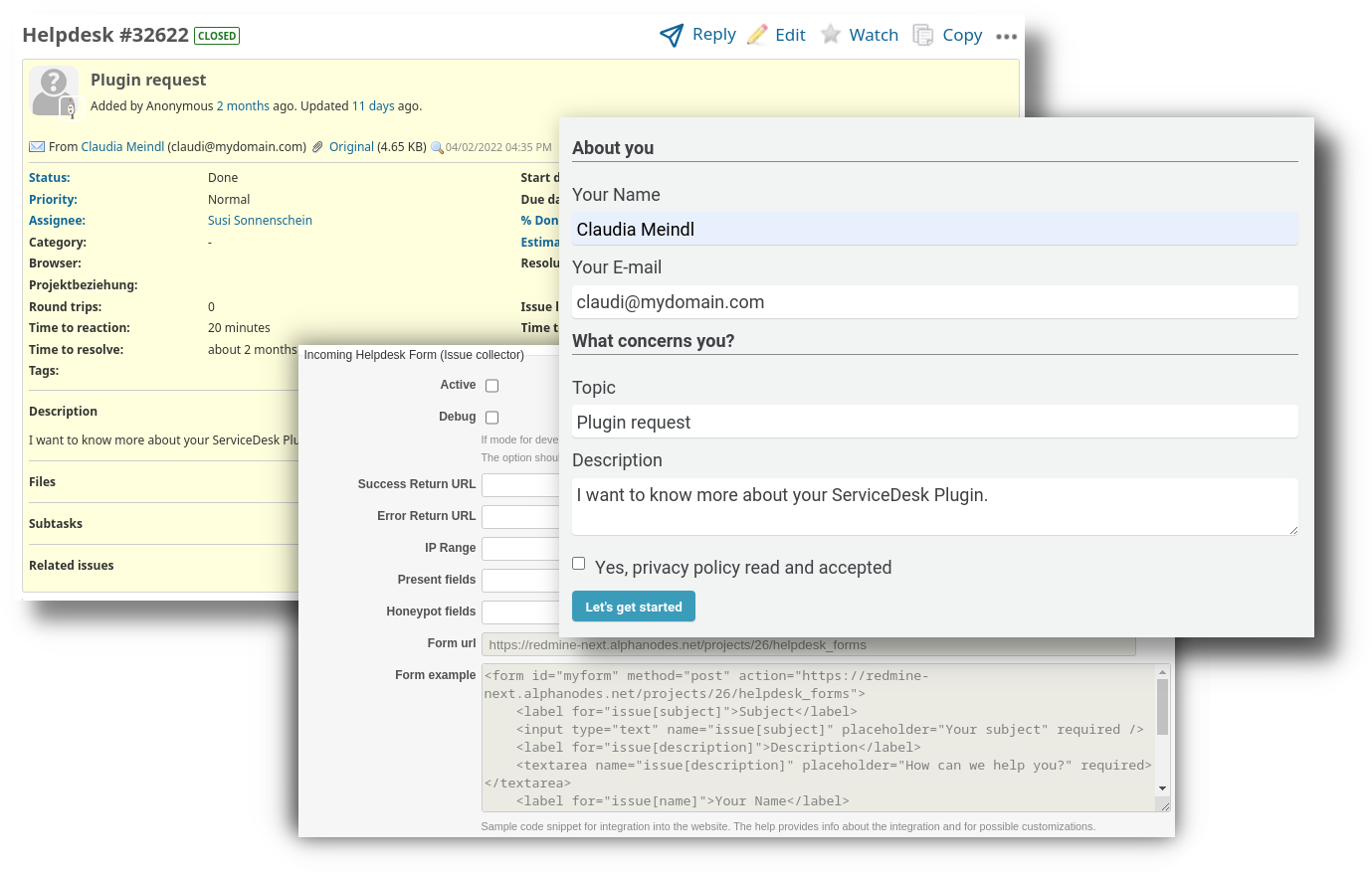 Redmine ServiceDesk Issue Collector