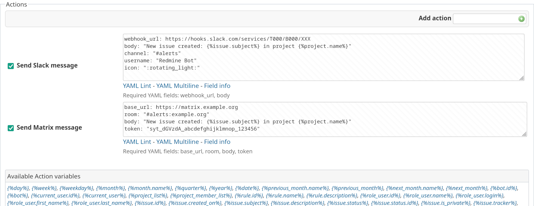 Redmine Automation Plugin