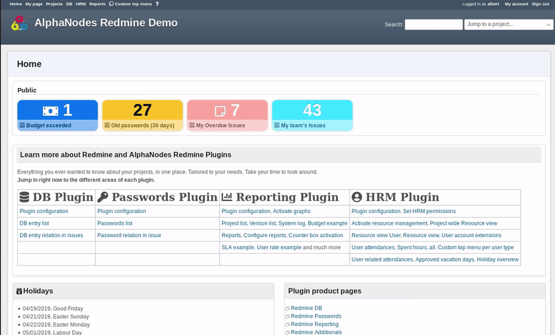 Redmine HRM Plugin User Account