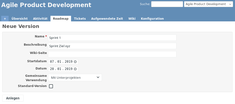 Redmine Roadmap für agile Teams