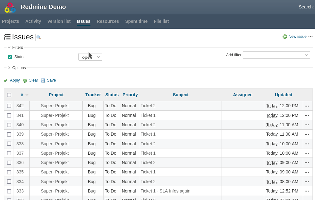 Redmine better issue list