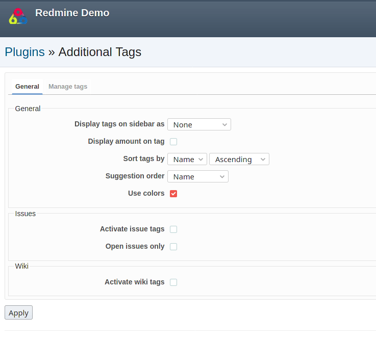 Redmine additional_tags Plugin