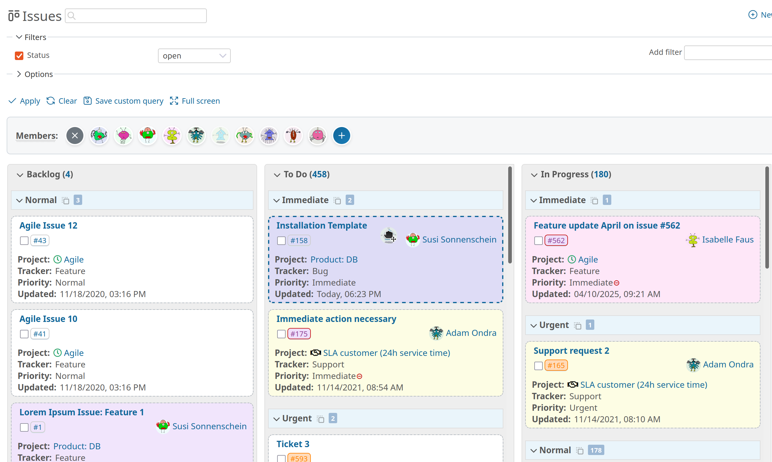 Reporting Taskboard Workflow Visualisierung