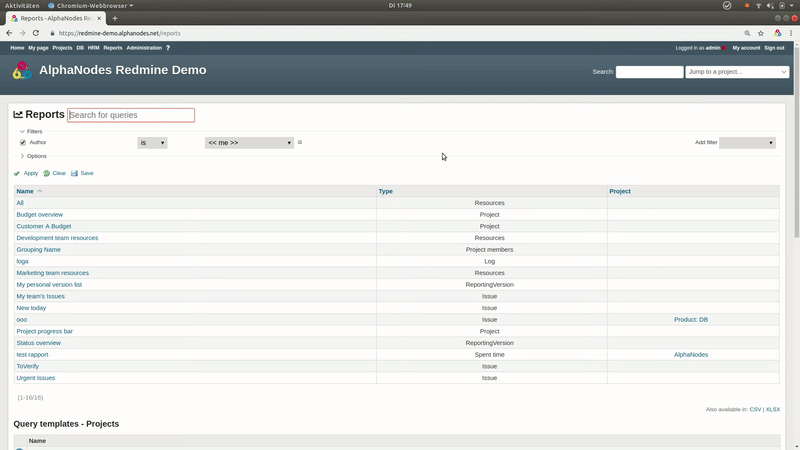 Redmine Reporting Feature