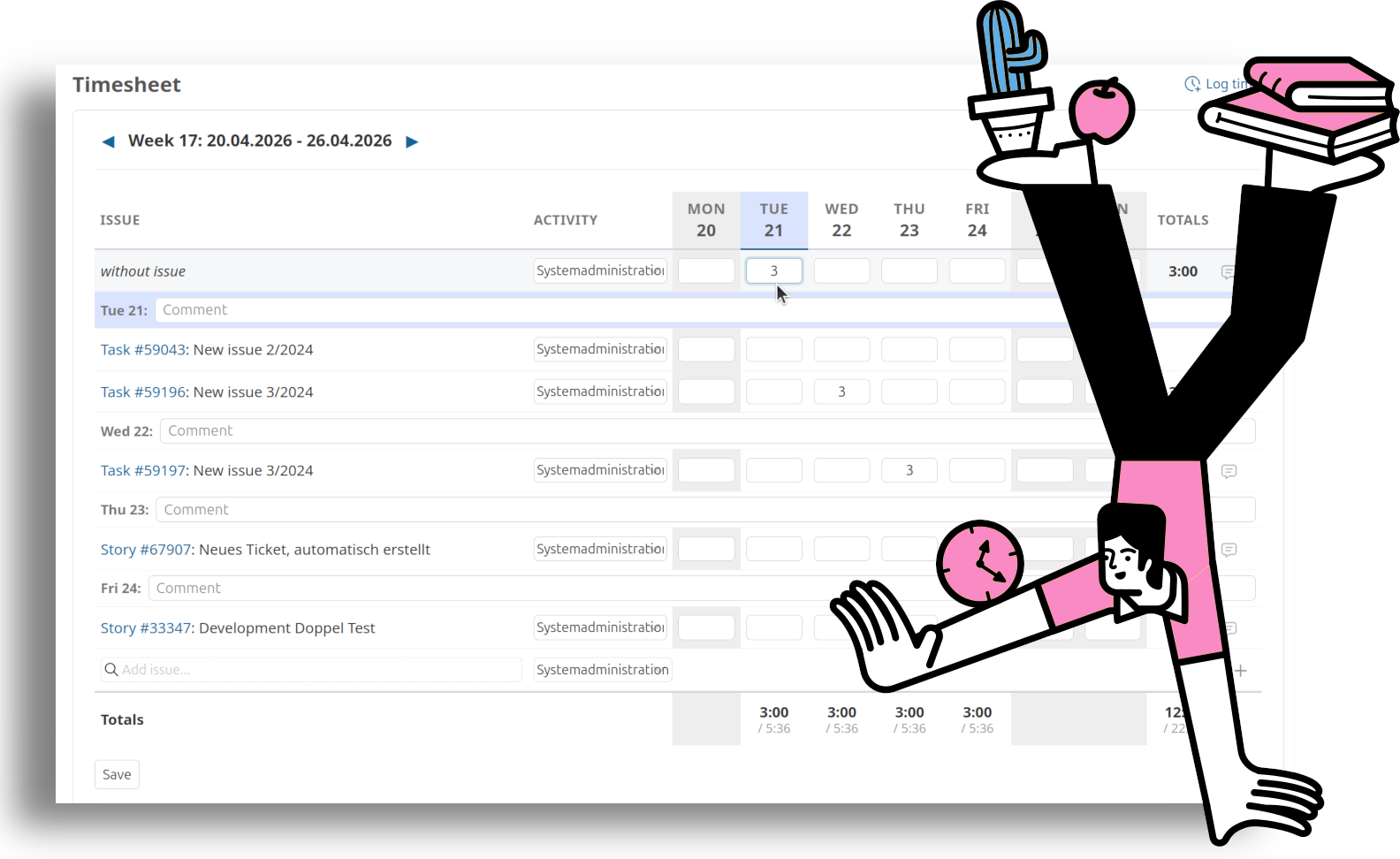 Time tracking in Redmine with the Timesheet Plugin