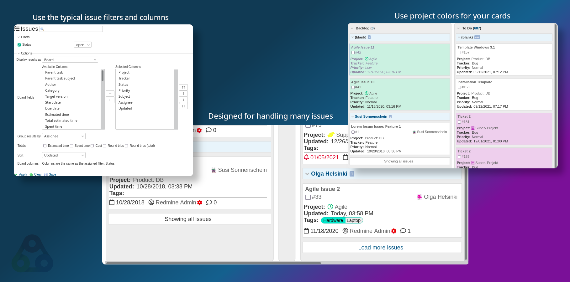 Redmine Reporting plugin Board view